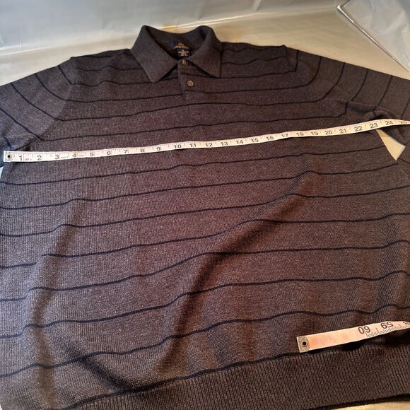 Brooks Brothers 346 Merino Wool Polo Sweater Mens Extra Fine Italian Button Top - Picture 8 of 16